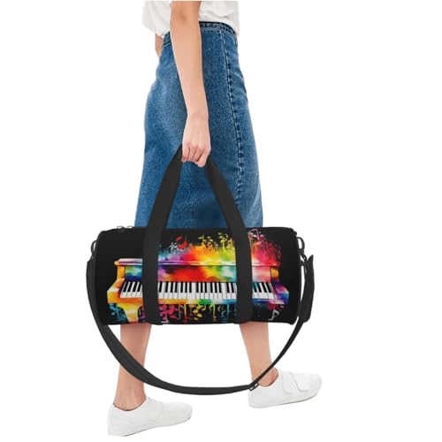 Sac à bagages motif clavier piano coloré et léger avec sangle