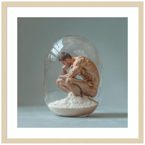 Amanti Art Framed Wall Art Print 25x25 Sand Clock 1 by Ddiarte, People Wall Art, Modern Contemporary Decor, Medium Poster Painting Artwork for Living Room, Bedroom, Bathroom, Kitchen, Office