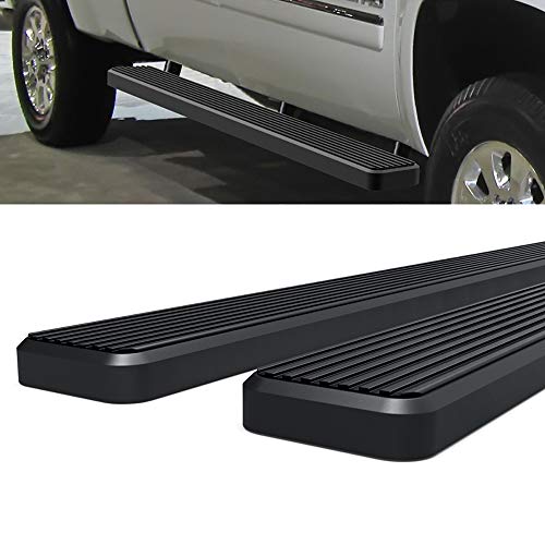 APS (Stainless Steel Black Powder Coated 6in) Running Boards Nerf Bars Side Steps Compatible with Chevy Silverado GMC Sierra 1500 2001-2013 Crew Cab & 2500 3500 2001-2014 (Exclude CK Classic) - Thumbnail 6
