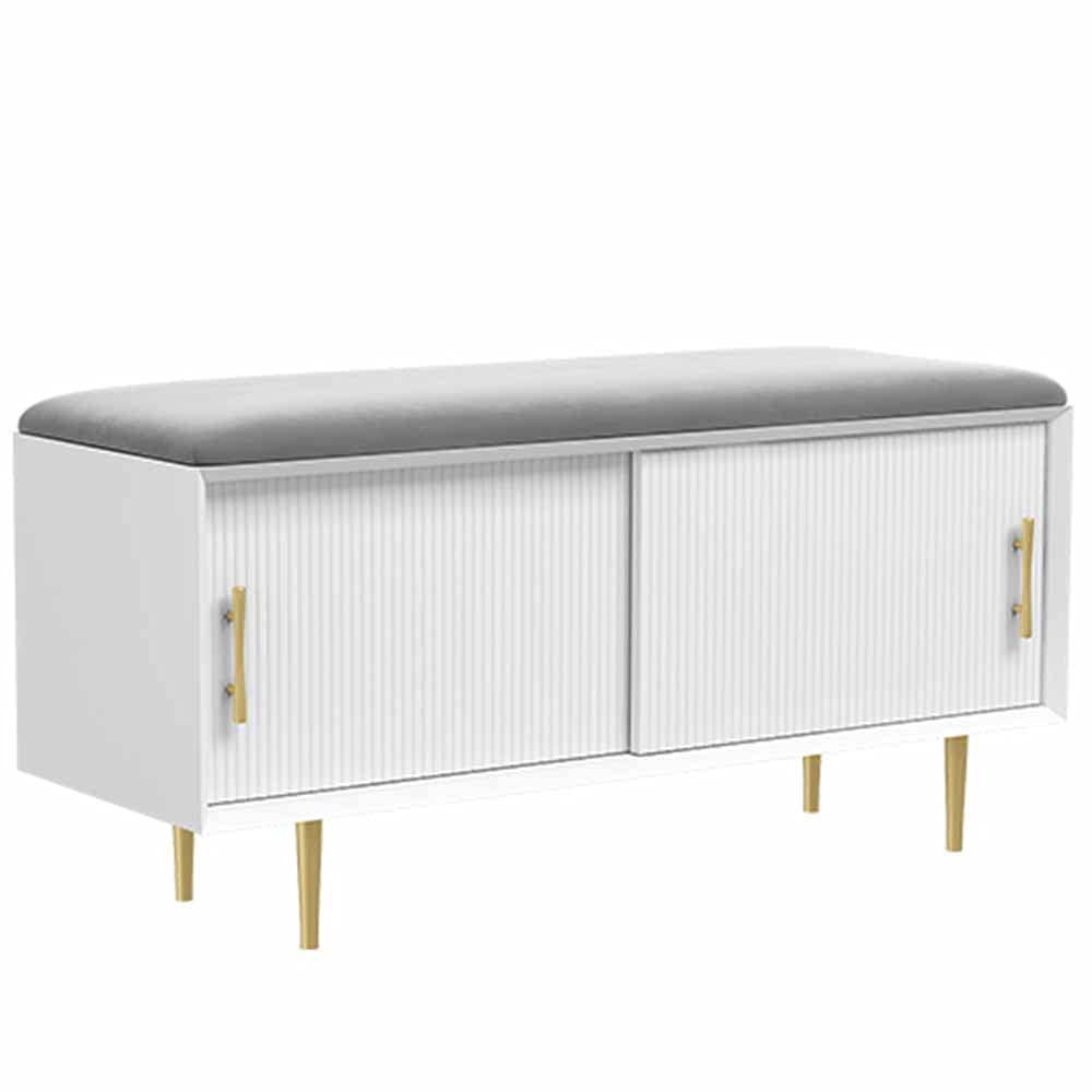 Tabouret de rangement en flanelle et étagère à chaussures pour entrée accueillante