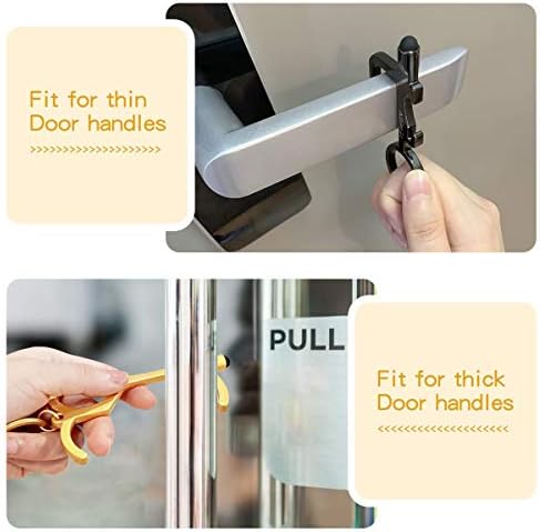 No Touch Door Opener Tool With Stylus Agptek Handheld Edc Keychain Tool For Infected Surfaces Touchscreens Atm Elevator 2 Pack With Keychain Black Gold Amazon Com