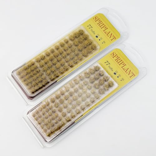 Spriplant Tufts - Battlefield 154 Pcs, 3 Sizes -Terrain Model Kit for Miniature Bases & Model Grass Tufts -Diorama Supplies & Diorama Grass for Mini Basing & Gaming Scenery (Withered Winter Ｇrass)