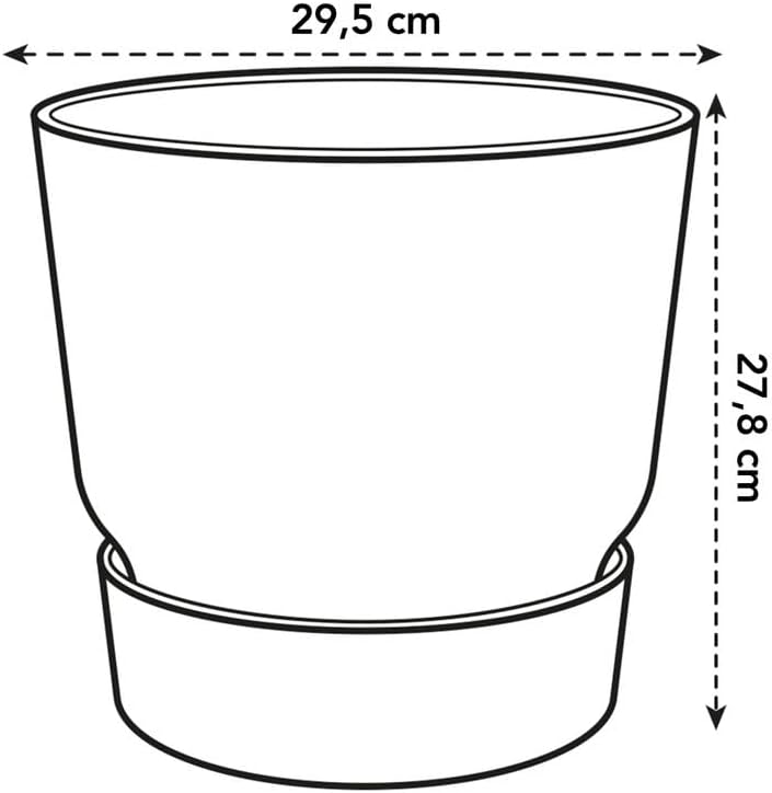 elho Greenville Round 30 - Large Flower Pot with Integrated Water Reservoir - Indoor & Outdoor - 100% Recycled Plastic - Ø 29.5 x H 27.8 cm - Purple/Vintage Plum