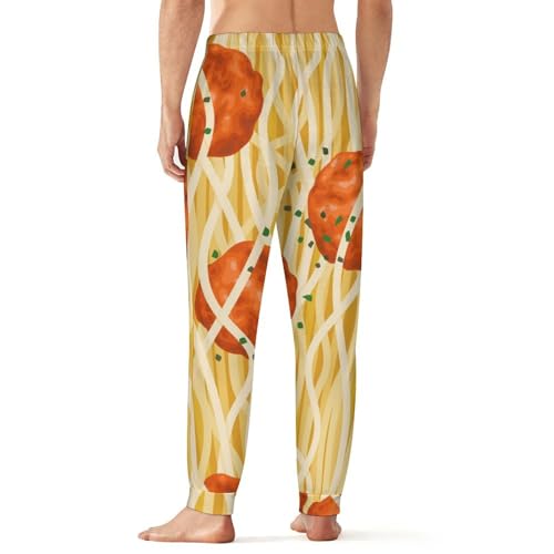 Spaghetti Meatballs Pattern Men's Pajama Pants Lightweight Joggers Lounge Bottoms Pj Pant Sleep Pants3