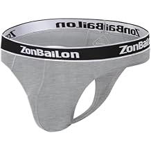 ZONBAILON Sexy Mens Thong Bamboo Viscose T-Back Bulge Pouch Thongs Briefs Male Low Rise Underwear Pack M L XL 2XL