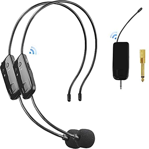 HUACAM Microfono Inalambrico Diadema 2 Personas, 2.4G Wireless Micrófono, Transmisión Inalámbrica de 50 m, Micrófono Inalámbrico para Amplificador de Voz, Altavoces, Sistema PA, Profesor | Ya disponible en tu tienda friki favorita! En mundofriki.es!