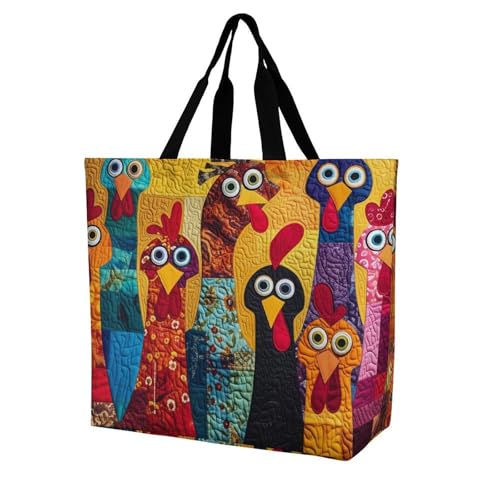 Bolso tote para mujer, bolso grande de hombro para uso diario, bolsa de compras, playa y viaje, diseño casual con estampado de pavo colorido miniatura 1