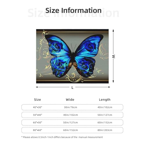 Couverture microfibre premium motif papillon bleu EdWal - 8
