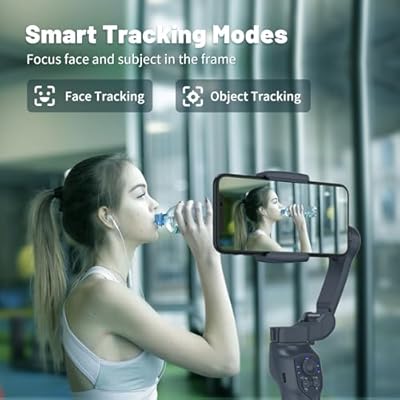 COMITOK L7C Pro, Gimbal stabilizer for iPhone, Phone Stabilizer for Video Recording with Face/Object Tracking, 3-Axis Gimbal for Android & iPhone 15 Pro Max, Foldable Phone Gimbal Vlog Recording