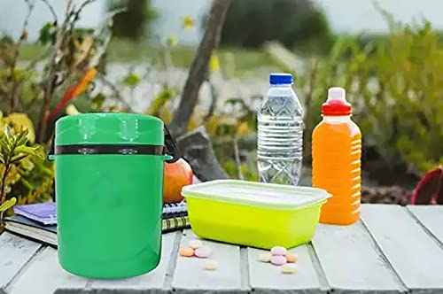 Image of ATEVON Collection - Stainless Steel Insulated 3-Tier Lunch Box - Durable, Leakproof, Keeps Food Warm - Ideal for Work, School, Picnics