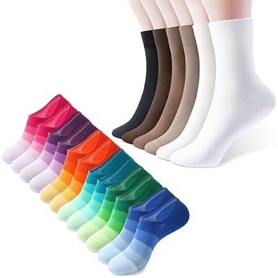 IDEGG Women and men socks for 6 Pairs no show and 6 Pairs crew socks