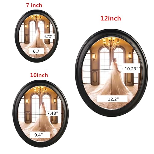 alblinsy Oval Picture Frames,Oval Wood Picture Frame Wooden Wall Hanging Picture Frames for Home Office Wall Décor (Brown, 7 inch)