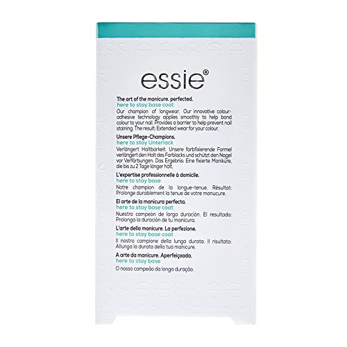 Essie Nail Care, 8-Free Vegan, Here To Stay Base Coat, Long-Lasting Nail Polish, 0.46 Fl Oz #TOP2