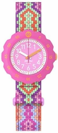 Flik Flak Girl Kids Watch Casual Pink Bio-sourced Quartz Waterproof Loop in Pink