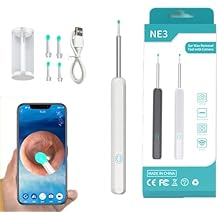 AEX Earpick, NE3TM - CleanEar Pro, Rechargeable Ear Wax Removal Tool with Camera White
