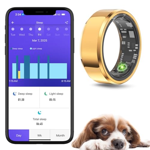 2025 Smart Ring for Women Men Health & Fitness Tracker with Heart Rate Sleep Activity and Camera Control–No APP Subscription 5ATM Waterproof Works with iPhone & Android (Rose Gold, #10-62.1mm/2.44in)