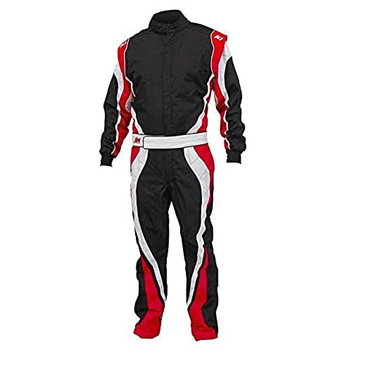K1 Race Gear 10-SP1-R-LXL Speed 1 CIK/FIA Level 2 Approved Kart Racing Suit (Red/White/Black, Large/X-Large)