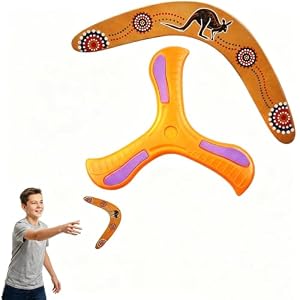 2 Pcs Wooden Boomerang Set, Boomerang Professional Implement for Recreation Backyard Games, Outdoor Recreation