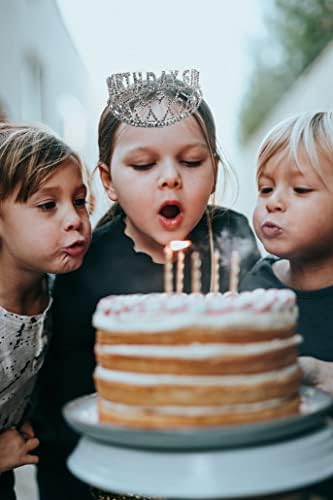 Birthday Queen Crown Headband Birthday Girl Sash and Tiara Crystal Rhinestone CrownWith Birthday cake insert for Happy Birthday Gift Party Accessories, Favors, Decorations