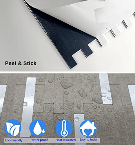 Weimeisc 1-Sheet Peel And Stick Backsplash Tile, Pvc Mixed Metal Stick On Backsplash Tiles For Kitchen (Sandstone+ Metal Silver) #TOP2