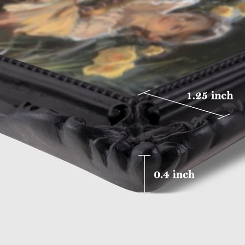 Image of eletecpro 8x10 Vintage Picture Frame with Real Glass Cover, Ornate Antique Photo Frame, Display 8x10 Picture for Tabletop or Wall Hanging Horizontal & Vertical, Black Home Decor for Gallery Art