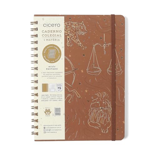 Caderno Espiral Cicero Origens Pautado 17x24cm Terra 80 Folhas