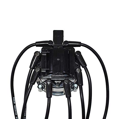 A-Team Performance - Hei Distributor With Under The Exhaust Spark Plug Wires And Hei Pigtail Harness Complete Kit - Compatible With Chevrolet Chevy Gm Gmc Sbc 265 267 283 350 383 400 Black Cap #TOP4