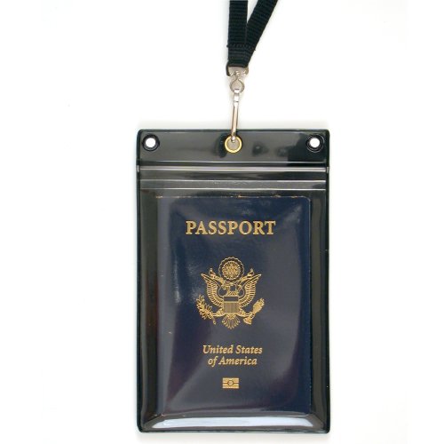 Storesmart Sport - Zipper Passport Holder With Lanyard 25-Pack - Clear Plastic Front & Black Plastic Back - Spcr1596Zips-25 #TOP1