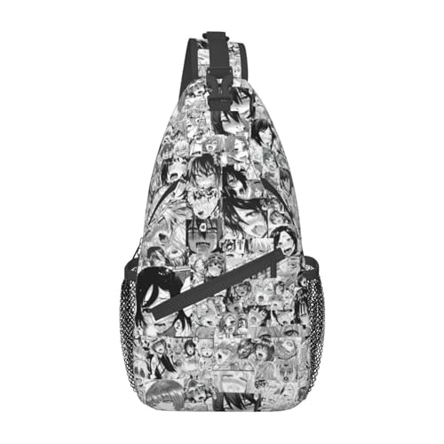 JOCKPHRY Ahegao Sling Backpack Chest Bag Crossbody Shoulder Bag Gym Cycling Travel Hiking Daypack For Men Women