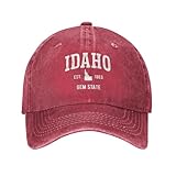 Havlik Women Baseball Cap Hiking Tennis Hats for Men Pickleball Cap Trendy Idaho Beach Baseball Caps Red, One Size-Medium