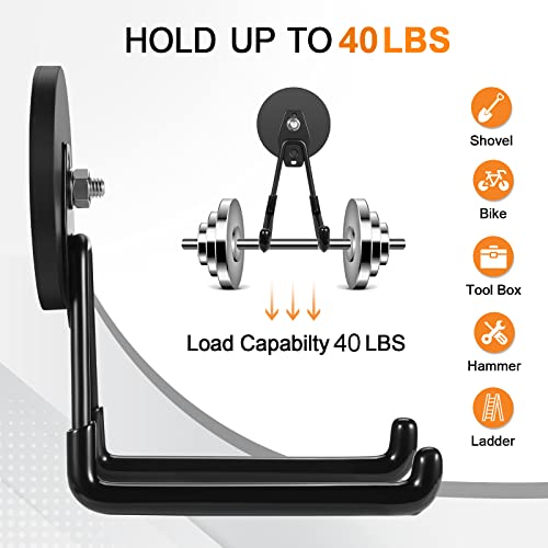 Enuoda Strong Magnetic Hooks Heavy Duty 2 Pack Large Magnet Hooks Garage Storage Hook Utility Magnet Hooks For Hanging Yard Tools Bicycle Power Tools Organizer Outdoor Indoor (D88,40Lbs) #TOP3