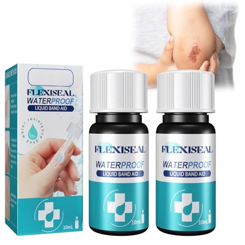 2 Vendas Líquidas - Vendaje Líquido de Gel Impermeable, Transpirable y de Secado Rápido, Pegamento Impermeable para la Piel para Cortes y Rasguños, Perfecto para el Cuidado de Heridas y el Blanqueamie