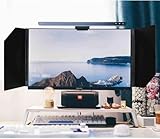 Parasol ajustable for computadora de escritorio, plegable y antirreflejo for monitores de 24 a 27 pulgadas, ángulo ajustable de 180°, protección de la privacidad y reducción de la fatiga visual.(Asymm