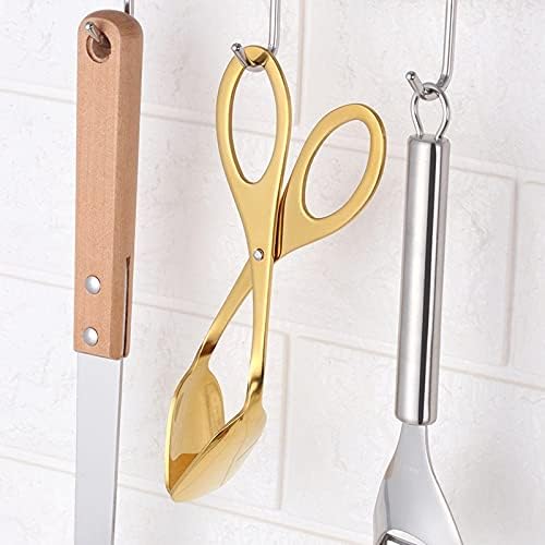Cooking Tongs 1pc Food Tongs Stainless Steel Bread Clips Barbecue Buffet Salad Tongs Kitchenware Cooking Food Egg Server Pastry Tongs(B)