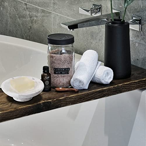 Worhe Natural Marble Soap Dish, White Stone Soap Sponge Holder For Bathroom Tub Shower Kitchen Sink, Handcraft Soap Tray Case(Dl004) #TOP3