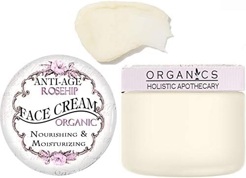 Natural & Organic Face Cream Moisturizer Shea Butter, Rose Hip, Evening Primrose, Anti Aging Skincare Facial Balm Nourishing - For Dry, Mature, Normal, Combination Skin Types. Day and Night Cream.