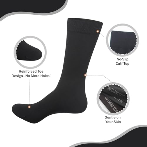 Wildarms 5 Pairs Grey Socks Thin Soft Bamboo Moisture Wicking Socks Breathable3