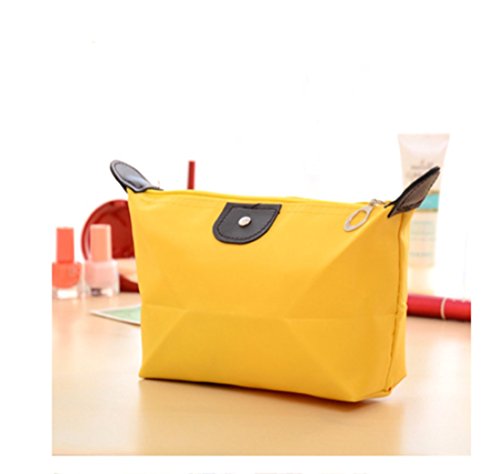 Uuouu Femme boulette Forme imperméable en nylon fermeture Éclair Sac de maquillage Sac à main Cover