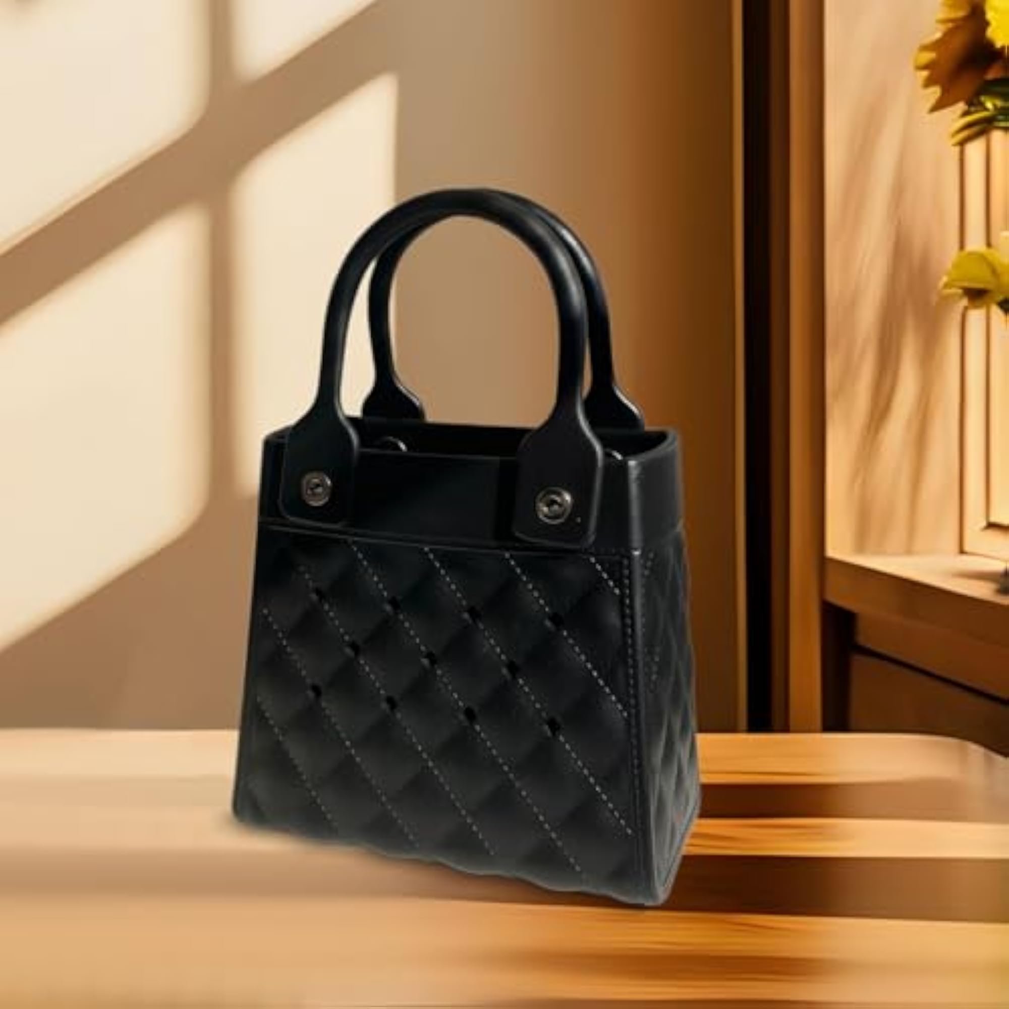 Waterproof Beach Tote Bag Handbag, Easy to Clean, Black