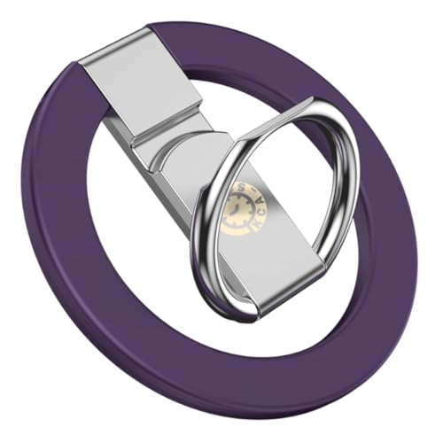 Ring Holder for Case Magnetic Phone Grip Kickstand Finger Grip Adjustable Mobile Finger Loop Foldable 360 degree Rotatable Lightweight Slim Durable Ergonomic Phone Stand Color Purple