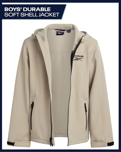 Reebok Boys Softshell Jacket - Polar Fleece Lined Wind & Water Resistant Hooded Winter Coat - Casual Outerwear for Boys2