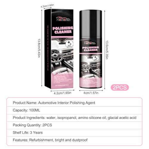 Car Plastic Care 2×100 Ml – Rimuovi Graffi E Rinfresca Per Interni Ed Esterni | Protezione Uv E Rinfresca Per Plastica, Vinile E Gomma | Set Di Pulizia Per La Cura Dell'abitacolo - 3