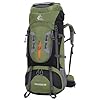 Bseash 80L Waterproof Hiking Camping Backpack with Rain Cover, Lightweight Outdoor Sport Travel Daypack for Climbing Touring (Army Green)