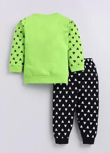 Image of Kids Cotton Casual Cute Mickey Mouse Printed Clothing Set- Full Sleeve T-Shirt And Trousers For Infants /Childs /Baby Boys (in Multicolor, Pack of 1)