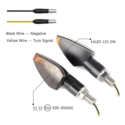 Luz de señal giro para motocicleta ideal para viajes nocturnos e intermitente ámbar 12V 4