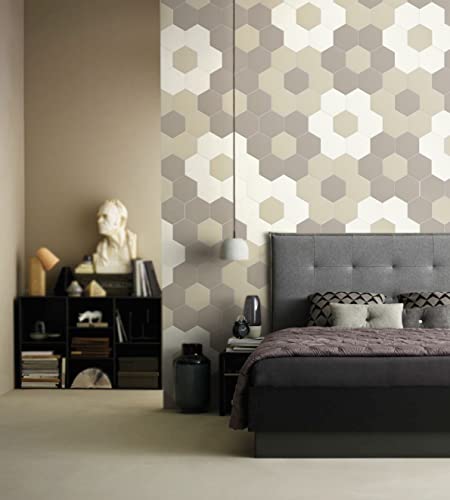 Avant Decor | Stone Composite Hexagon Solid Color | Peel And Stick Kitchen Backsplash Tiles | Stick On Wall Tiles | Easy Diy Installation | 6” X 6.9” | Single Tile #TOP6