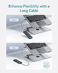 Anker 4-Port USB 3.0 Hub with 5Gbps Data Transfer, Ultra-Slim USB-C Connector Hub, for MacBook, iMac, Surface, Mobile HDD, and More (2 ft USB-C Connector, Charging Not Supported)