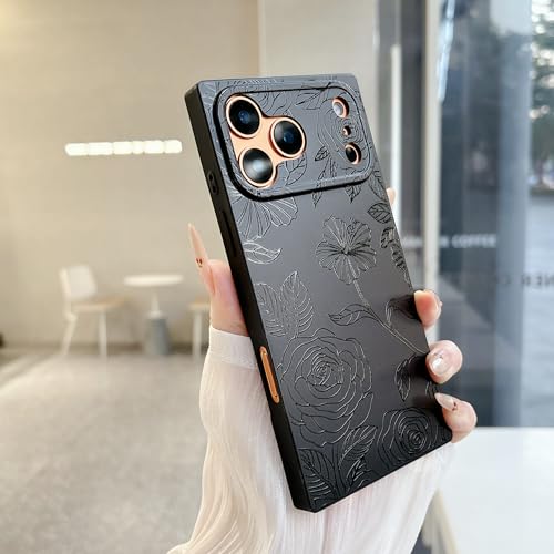 Jmltech for iPhone 15 Pro Max Floral Flower Aesthetic Trendy Camera Protection Reinforced Corners Shockproof Drop Protection Phone Cases Black by Jmltech - Image 3