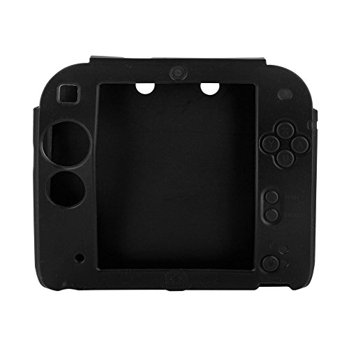 Deng Xuna- Coque en Silicone Protection Compatible avec Nintendo 2DS, Housse Etui Cover antidérapante pour NS Console 2DS (Noir) Cover