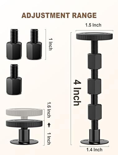 image for MERDTTES 4PCS Adjustable Threaded Bed Frame Anti-Shake Tool, Upgraded 